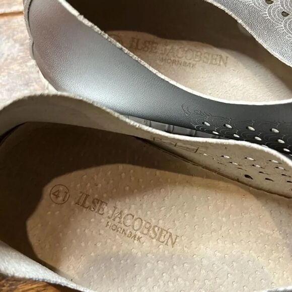 ILSE JACOBSEN TULIP SLIP-ON FLATS - METALLIC Silver, size 10.5-11! - Picture 7 of 8